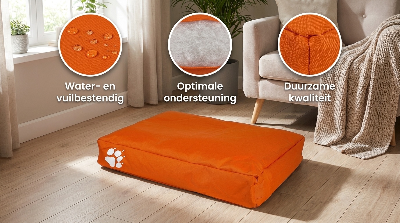 Hondenkussen - hondenbed - 80x120cm- oranje