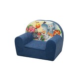 Luxe kinderstoel - kinderfauteuil - sofa - 60 x 45 - donker blauw - Madagaskar