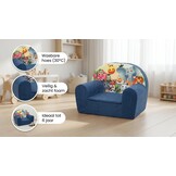 Luxe kinderstoel - kinderfauteuil - sofa - 60 x 45 - donker blauw - Madagaskar