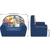 Luxe kinderstoel - kinderfauteuil - sofa - 60 x 45 - donker blauw - Madagaskar