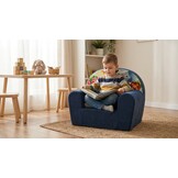 Luxe kinderstoel - kinderfauteuil - sofa - 60 x 45 - donker blauw - Madagaskar