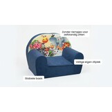 Luxe kinderstoel - kinderfauteuil - sofa - 60 x 45 - donker blauw - Madagaskar