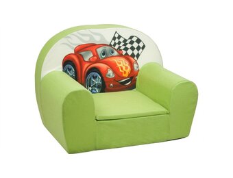 Luxe kinderstoel - zetel - sofa - 60 x 45 - groen cars