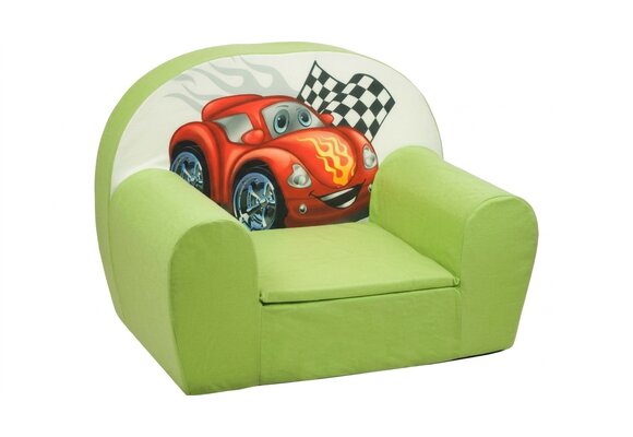 Luxe kinderstoel - zetel - sofa - 60 x 45 - groen cars