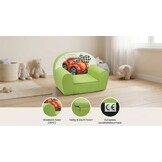 Luxe kinderstoel - zetel - sofa - 60 x 45 - groen cars