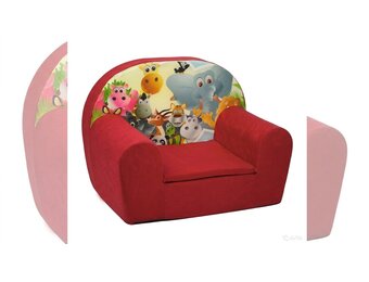 Luxe kinderstoel - kinderfauteuil - sofa - 60 x 45 - rood - Madagaskar