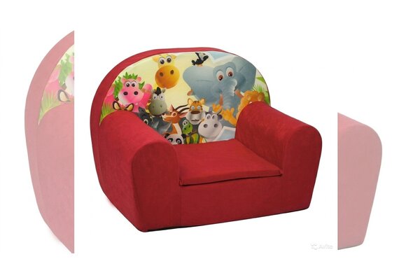 Luxe kinderstoel - kinderfauteuil - sofa - 60 x 45 - rood - Madagaskar