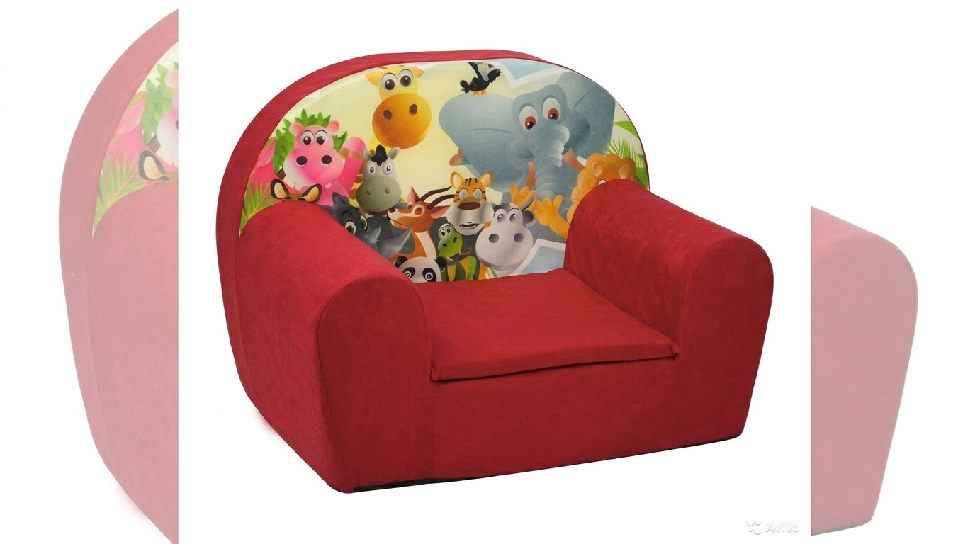 Luxe kinderstoel - kinderfauteuil - sofa - 60 x 45 - rood - Madagaskar
