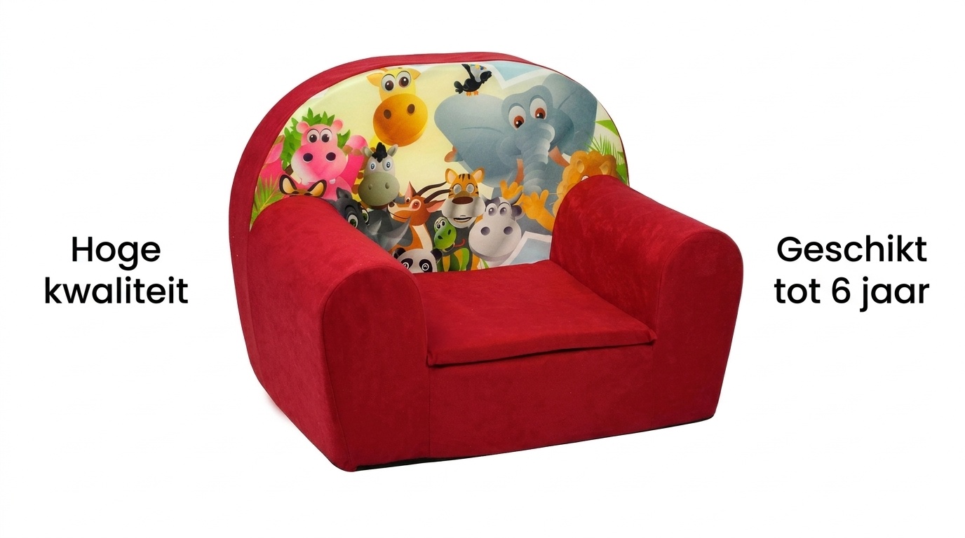 Luxe kinderstoel - kinderfauteuil - sofa - 60 x 45 - rood - Madagaskar