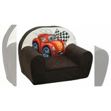 Luxe kinderstoel - kinderfauteuil - sofa - 60 x 45 - bruin - cars