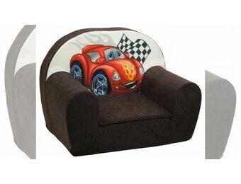 Luxe kinderstoel - kinderfauteuil - sofa - 60 x 45 - bruin - cars