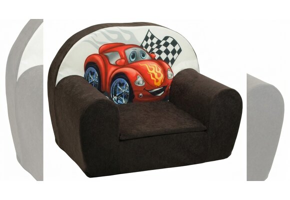 Luxe kinderstoel - kinderfauteuil - sofa - 60 x 45 - bruin - cars
