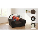 Luxe kinderstoel - kinderfauteuil - sofa - 60 x 45 - bruin - cars