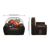 Luxe kinderstoel - kinderfauteuil - sofa - 60 x 45 - bruin - cars