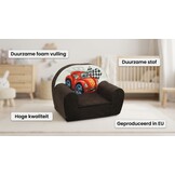 Luxe kinderstoel - kinderfauteuil - sofa - 60 x 45 - bruin - cars