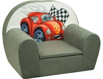 Luxe kinderstoel - kinderfauteuil - sofa - 60 x 45 - grijs - cars