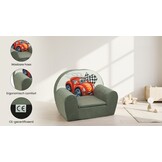 Luxe kinderstoel - kinderfauteuil - sofa - 60 x 45 - grijs - cars