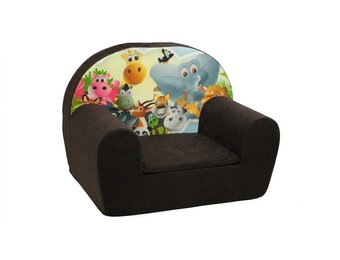 Luxe kinderstoel - kinderfauteuil - sofa - 60 x 45 - bruin - Madagaskar
