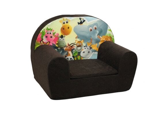 Luxe kinderstoel - kinderfauteuil - sofa - 60 x 45 - bruin - Madagaskar