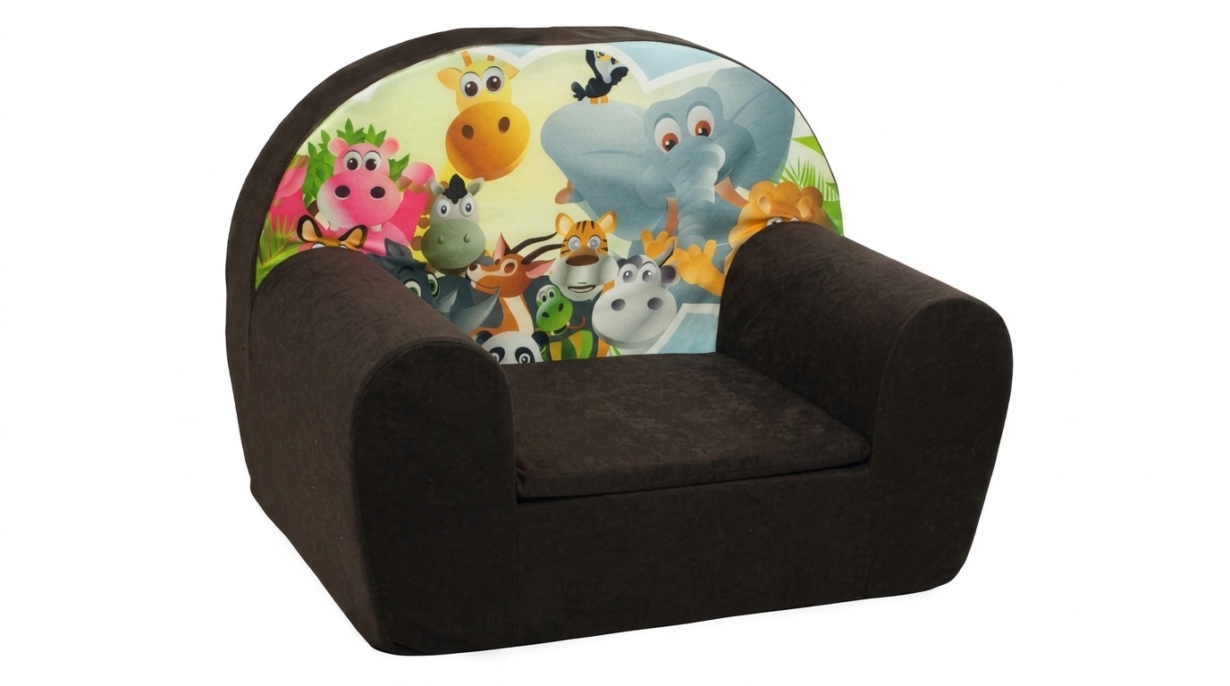 Luxe kinderstoel - kinderfauteuil - sofa - 60 x 45 - bruin - Madagaskar