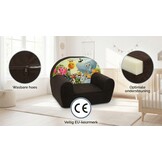 Luxe kinderstoel - kinderfauteuil - sofa - 60 x 45 - bruin - Madagaskar