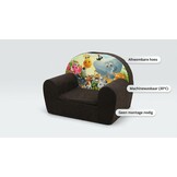 Luxe kinderstoel - kinderfauteuil - sofa - 60 x 45 - bruin - Madagaskar