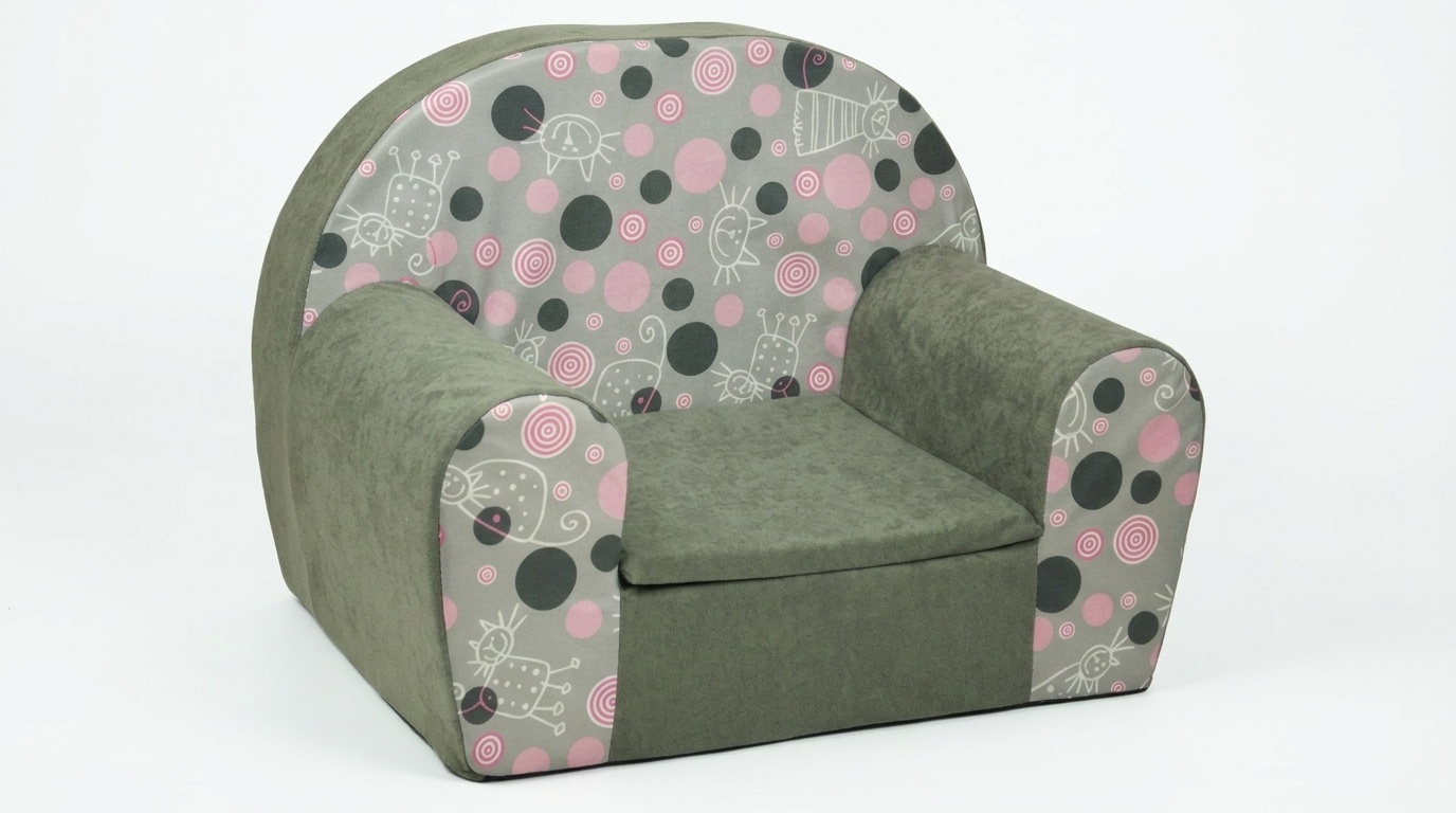 Luxe kinderstoel - kinderfauteuil - sofa - 60 x 45 - grijs - kitty
