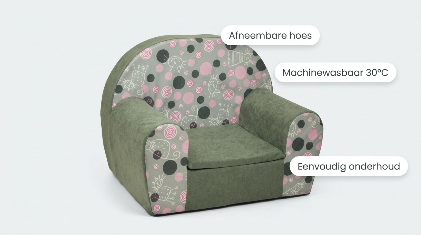 Luxe kinderstoel - kinderfauteuil - sofa - 60 x 45 - grijs - kitty