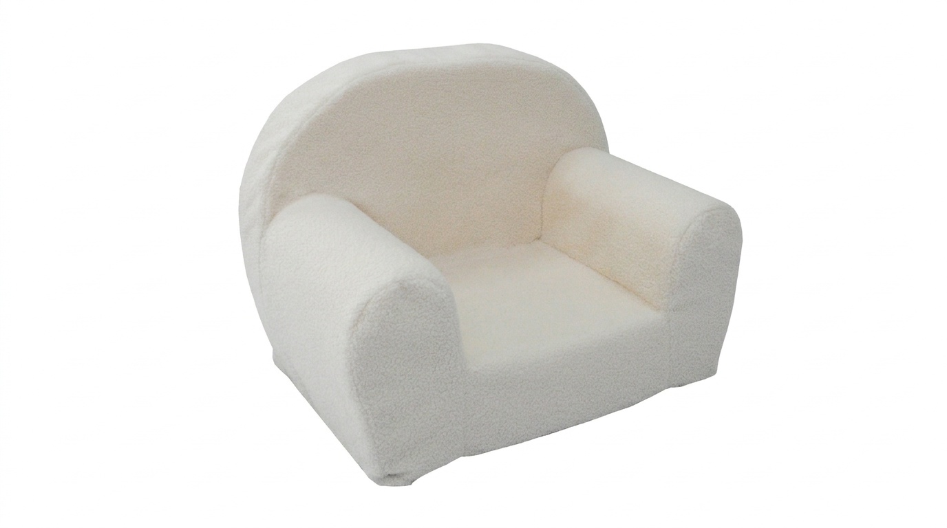 Kinderfauteuil - QUELLE - 60x40x45 cm - boucle - ecru