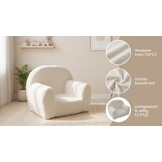 Kinderfauteuil - QUELLE - 60x40x45 cm - boucle - ecru