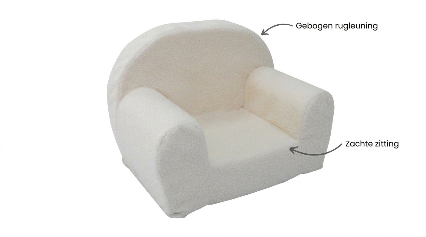Kinderfauteuil - QUELLE - 60x40x45 cm - boucle - ecru