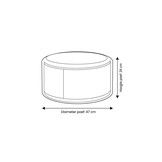 Zwarte poef kunstleer - 47x24cm - Rond - Zwart kunstleer