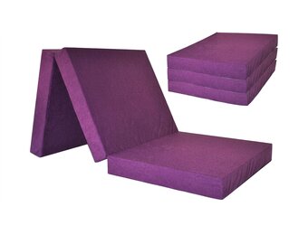 Kinder logeermatras - violet - camping matras - reismatras - opvouwbaar matras - 120 x 60 x 6
