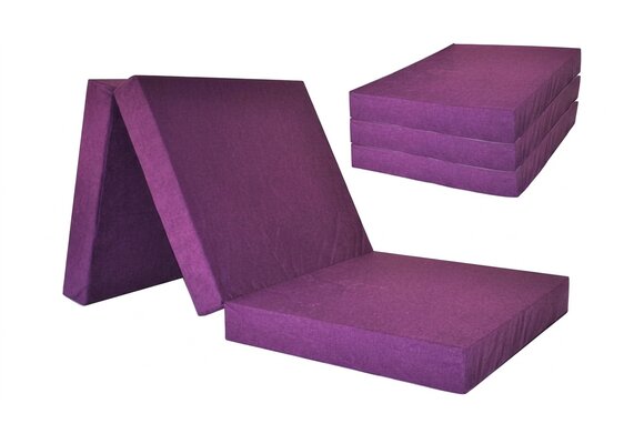 Kinder logeermatras - violet - camping matras - reismatras - opvouwbaar matras - 120 x 60 x 6