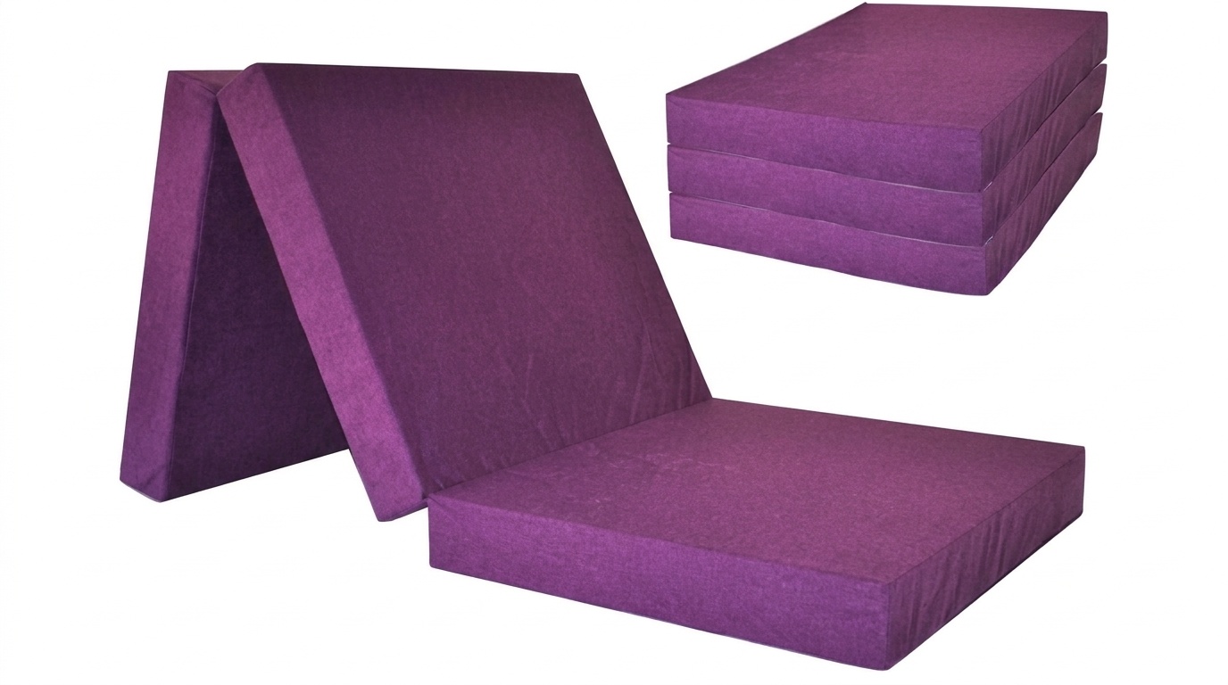 Kinder logeermatras - violet - camping matras - reismatras - opvouwbaar matras - 120 x 60 x 6