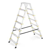 Huishoudtrap - 2x 7 treden - aluminium - 3,40 m werkhoogte