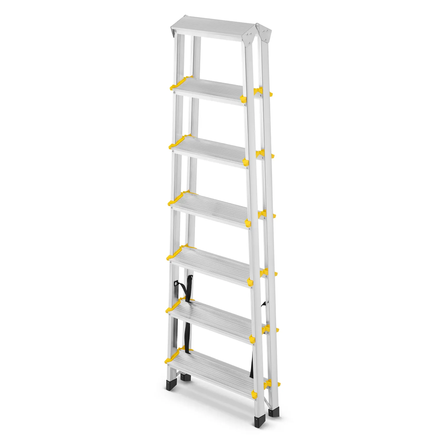 Huishoudtrap - 2x 7 treden - aluminium - 3,40 m werkhoogte