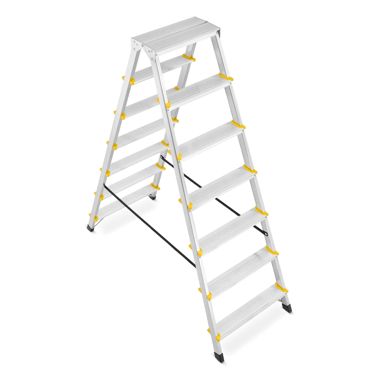 Huishoudtrap - 2x 7 treden - aluminium - 3,40 m werkhoogte