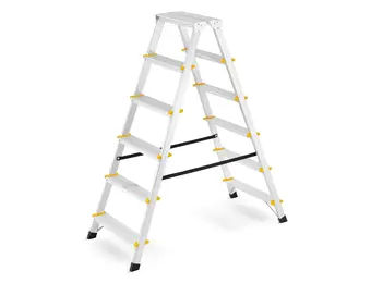 Huishoudtrap - 2x 6 treden - aluminium - 3,21 m werkhoogte