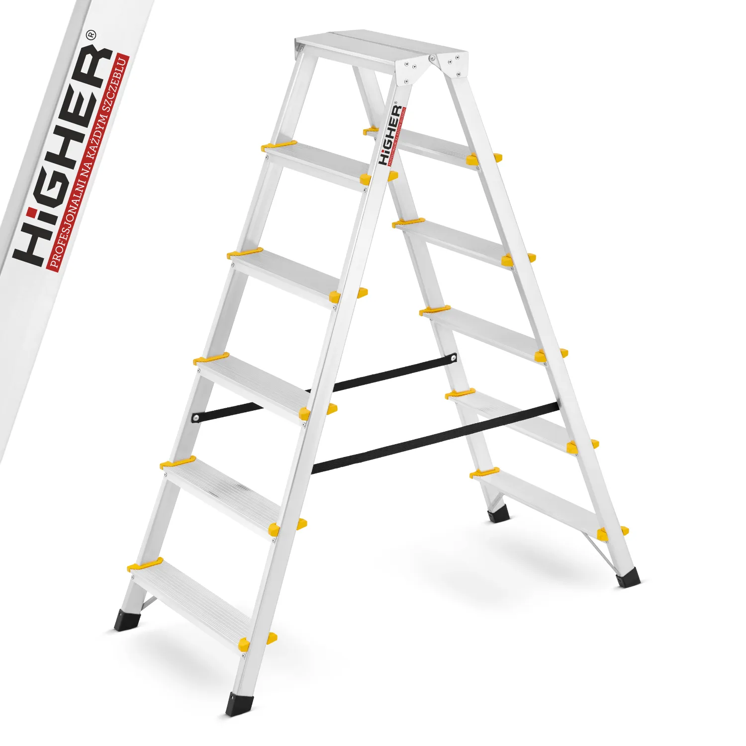 Huishoudtrap - 2x 6 treden - aluminium - 3,21 m werkhoogte