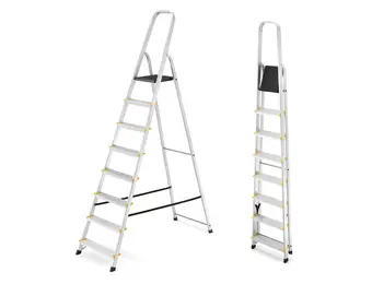 Huishoudtrap - 8 treden - aluminium - 362 cm werkhoogte