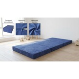 Kinder logeermatras - navy blauw - camping matras - reismatras - opvouwbaar matras - 120 x 60 x 6