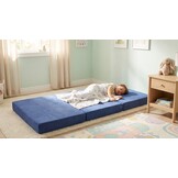 Kinder logeermatras - navy blauw - camping matras - reismatras - opvouwbaar matras - 120 x 60 x 6