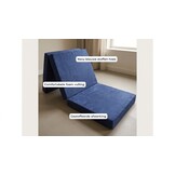 Kinder logeermatras - navy blauw - camping matras - reismatras - opvouwbaar matras - 120 x 60 x 6