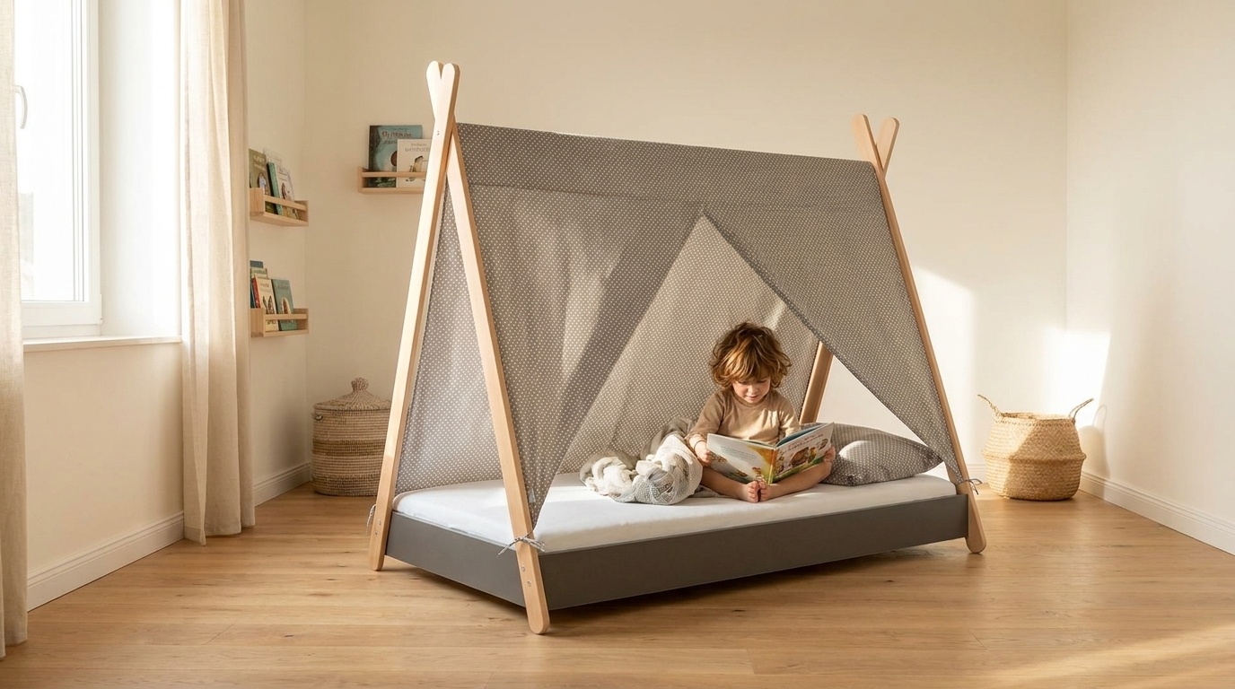 Tentdoek tipibed grijs