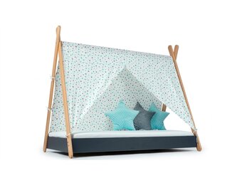 Tentdoek tipibed 180x80cm turqoise sterren