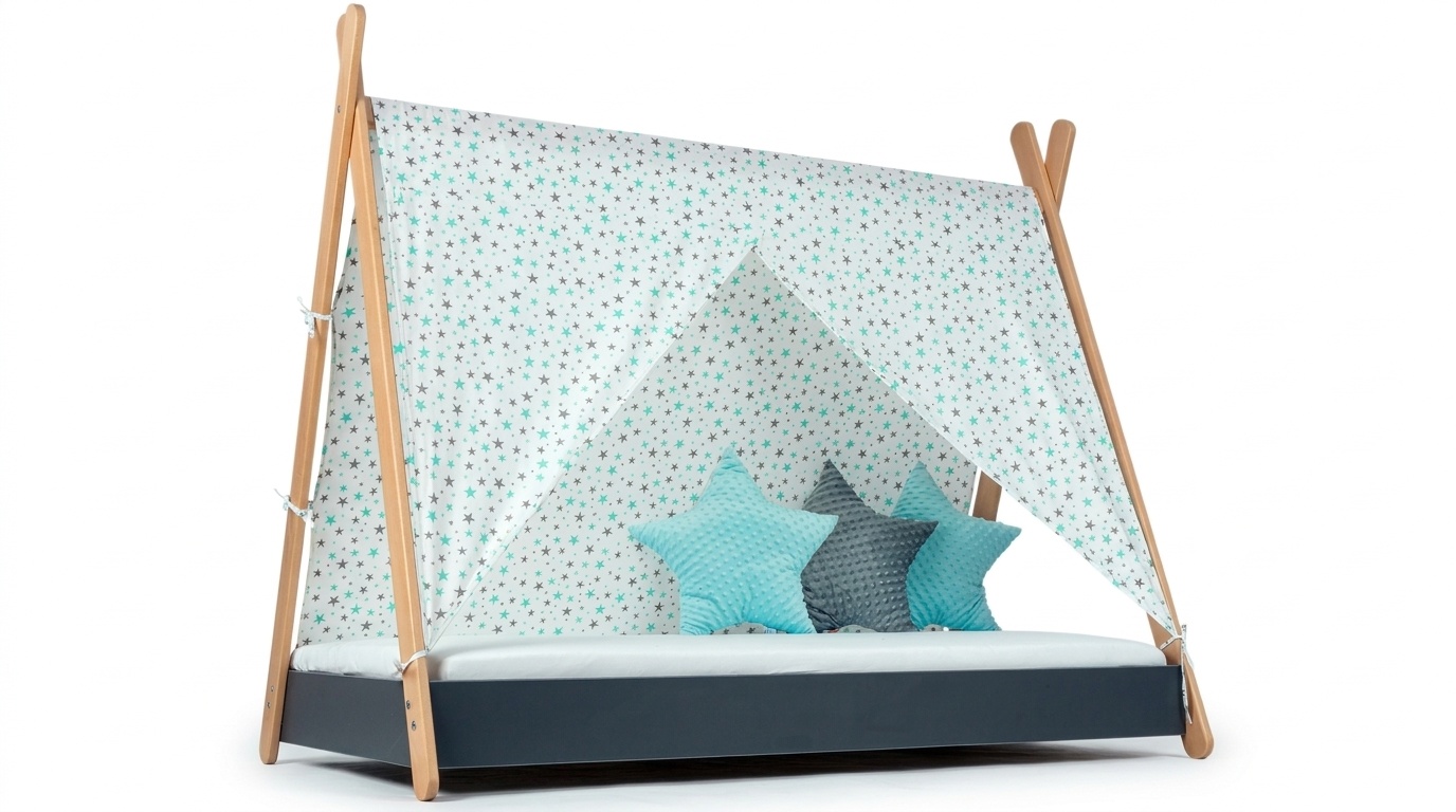 Tentdoek tipibed turqoise sterren