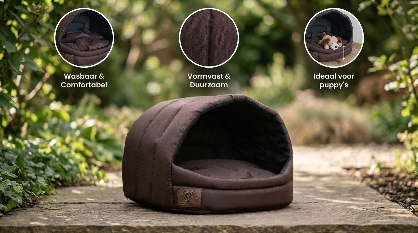 Hondenmand XS - kleine hond - box - hondemand - 39 x 40 x 34 cm - bruin - hondenbed - hondebed