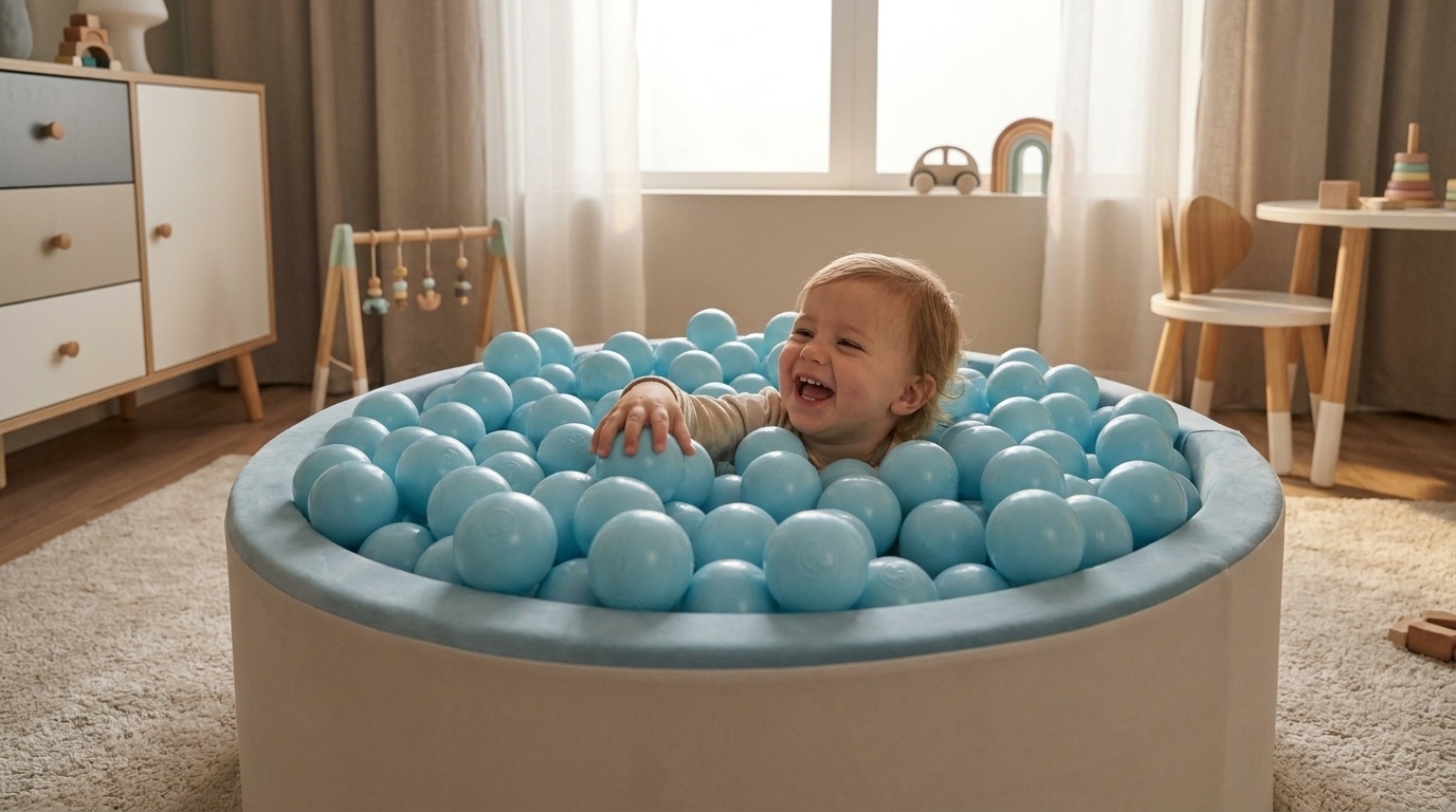 Ballenbak ballen licht blauw (70mm) 1000 stuks