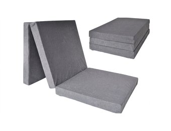 Opklapbaar matras grijs 195x80x10 cm foam logeermatras
